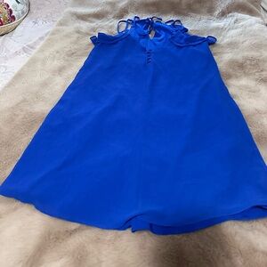 Naked Zebra Royal Blue Tie-Strap Dress S